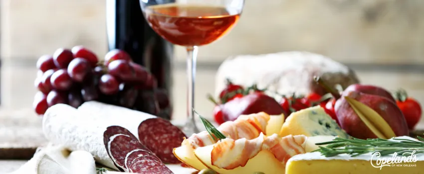 COJ - Food and wine on a table